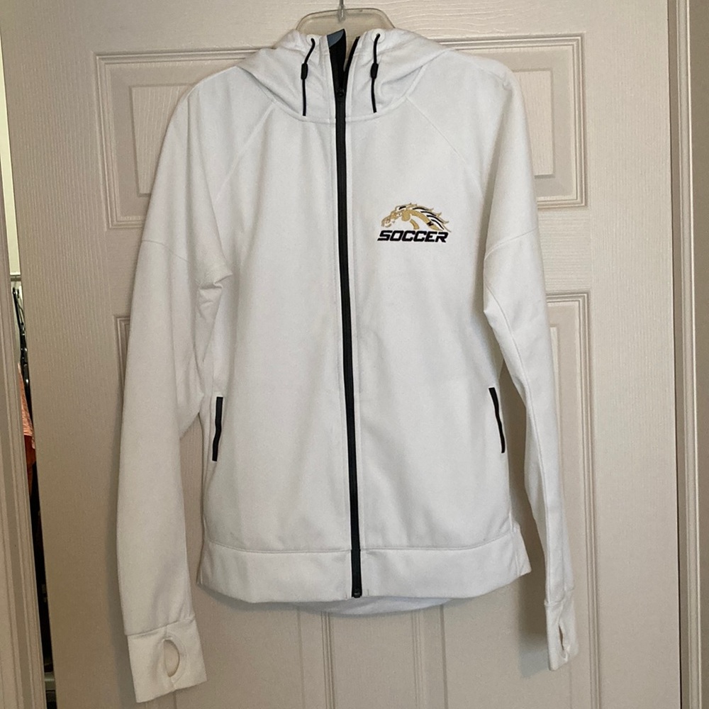 White Adidas Western Michigan university Soccer Climalite zip-up